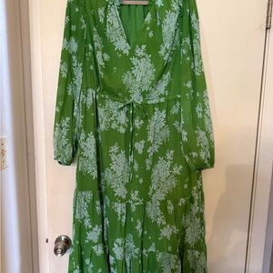 Sugarlips Green Floral Maxi Dress